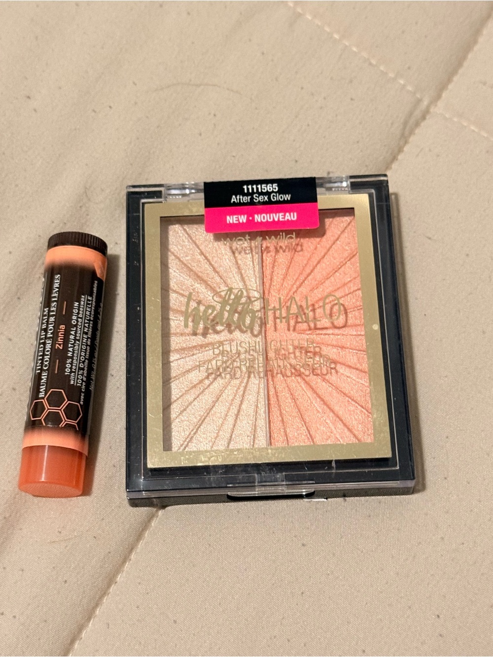 wet n wild Hello Halo Blush & Highlighter Duo — and Burst bee lip Balm